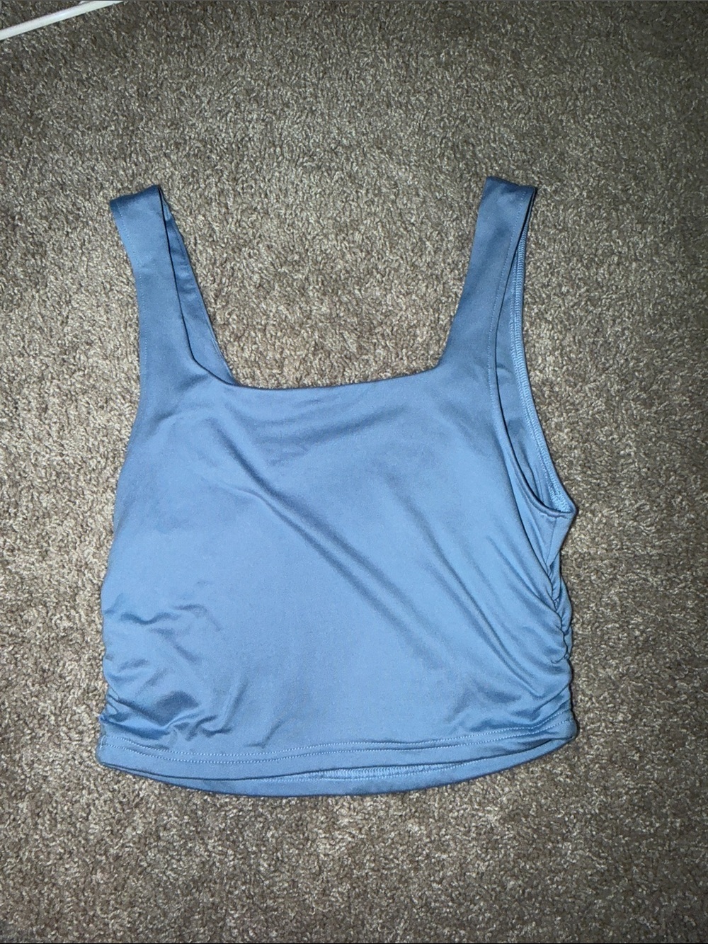 SHEIN Light Blue Square Neck Crop Tank
